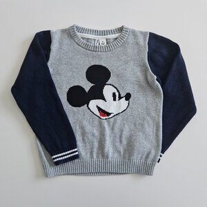 Janie and Jack Disney Mickey Mouse Knit Sweater – Size 2T, Grey